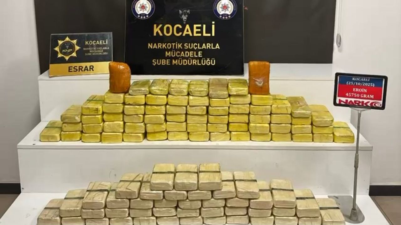 Kocaeli'de 45 kilo eroin ele geçirildi