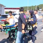 Maltepe'de motosiklet bariyerlere çarptı