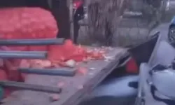 Kamyona çarpan otomobilin sürücüsü yaralandı