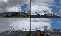 Erciyes Dağı'na kar yağdı