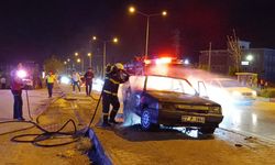 Besni'de alkollü sürücü otomobilini yaktı