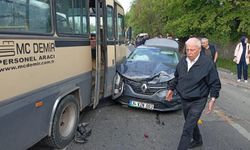 Işıkta bekleyen araçlara çarptı