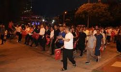 Alanya'da 15 Temmuz yürüyüşü yapıldı
