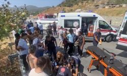 Turistleri taşıyan minibüs devrildi