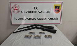 Nevşehir'de durdurulan araçta 2 av tüfeği çıktı!