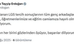 Cumhurbaşkanı Erdoğan'dan LGS paylaşımı