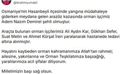 Osmaniye'de çıkan yangında 1 orman işçisi şehit oldu!