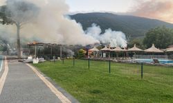 Otelin, bahçesindeki çıkan yangın söndürüldü