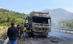 TIR alev aldı