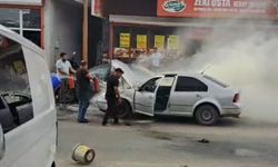 Otomobilde yangın çıktı