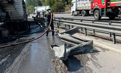 Adana'da Otoyolda TIR yandı