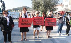 Foçalı kadınlardan İsrail'e protesto