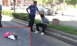 Polisten kaçarken altın dolu poşeti yere attı