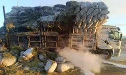 14 ton saman alev aldı!