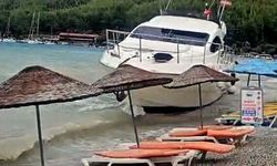 Motoryat karaya oturdu