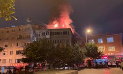 Tekstil atölyesinin çatısı alev alev yandı