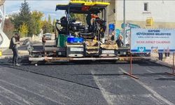 Pınarbaşı ilçesinde asfalt  çalışması