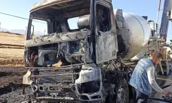 Nurdağı’nda Beton Mikseri Alev Aldı