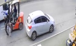 Forkliftin çarptığı baba ve 2 çocuğu yaralandı