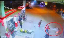 Bursa’da Alev Alan Motosiklet Akaryakıt İstasyonuna Devrildi