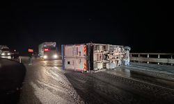 İznik’te kamyon devrildi: 1 yaralı