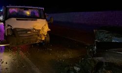 Bursa'da iki kamyonet kafa kafaya çarpıştı