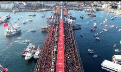 Galata Köprüsü’nde Büyük Gazze Yürüyüşü