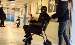 Hava bastığı lastik patlayınca yaralandı