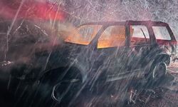 İnegöl’de Seyir Halindeki Cip Alev Aldı