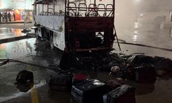 Kapıkule'de yolcu otobüsü yandı