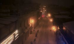 Mardin'de kar ve sis manzarası