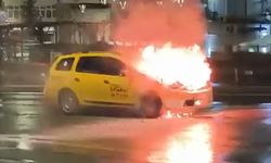 Sivas'ta taksi yandı