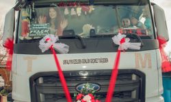 TIR'ı gelin arabası yaptılar!