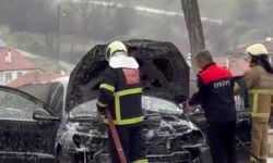 Karabük'te otomobili alevler sardı!
