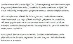 Çanakkale'de suç örgütü ve tefecilere yönelik operasyonları