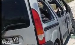 Hafif ticari araç, şarampole devrildi