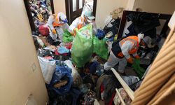 Kayseri'de bir evden 5 kamyon çöp çıkarıldı