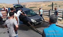 Diyarbakır'da otomobil sulama kanalına uçtu