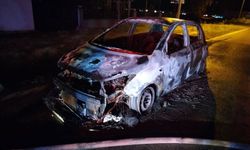 Keşan’da seyir halindeki otomobil alevlere teslim oldu