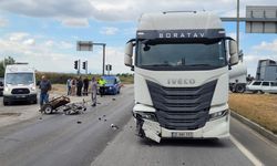 Manisa'da Motosiklet ve TIR çarpıştı
