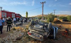 Otomobil fıstık bahçesine uçtu!
