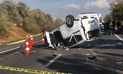 Nevşehir'in Hacıbektaş İlçesinde Hafif Ticari Araç Devrildi