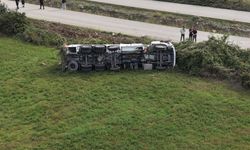 Düzce'de Akaryakıt yüklü tanker devrildi!