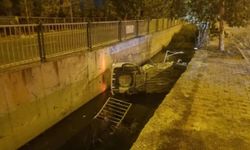 Kayseri'de su kanalına devrilen otomobildeki 2 kişi yaralandı