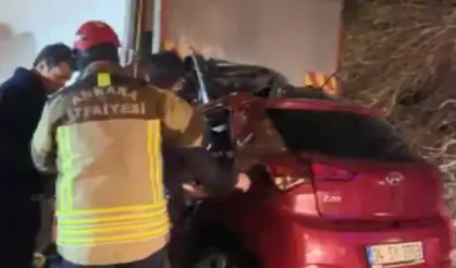 Etimesgut'ta kaza: Otomobilin sürücüsü öldü