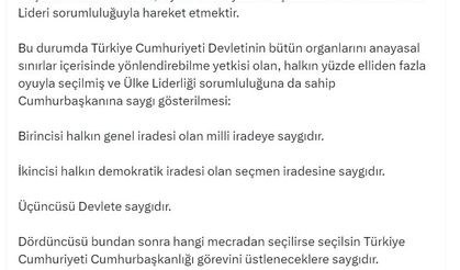 "Cumhurbaşkanına saygı, anayasal düzene uymanın bir gereğidir"