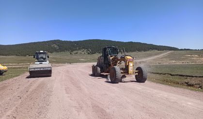 Çamlıdere Belediyesi'nden yol çalışması