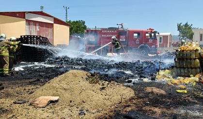 Deponun bahçesinde yangın çıktı