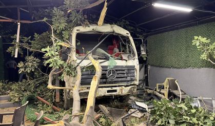 Kamyon Restoran Bahçesine Uçtu!