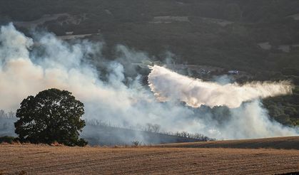 Susurluk'ta  çıkan orman yangınına müdahale ediliyor